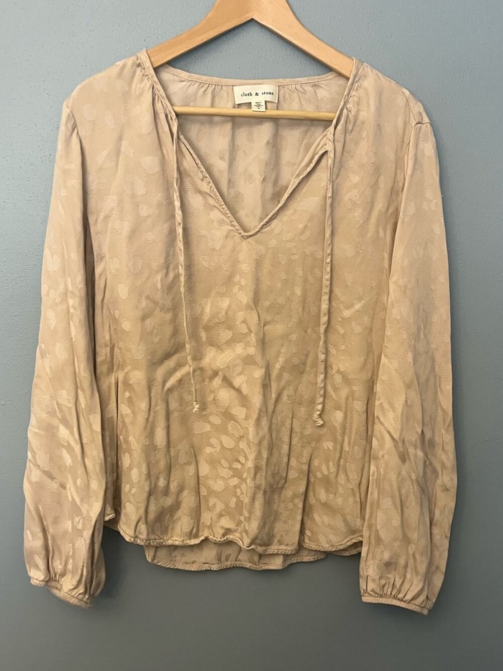 cloth & stone V-Neck Tie Blouse